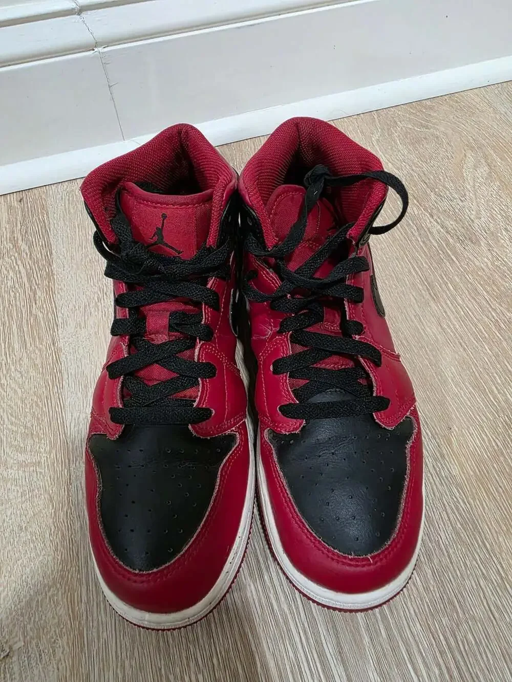 Jordan Air Jordan 1 Mid Size 7Y Reverse Bred Gym Red Black White